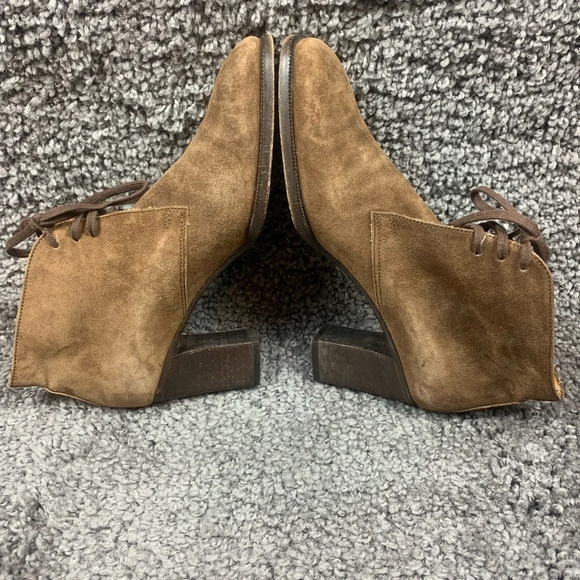 Ralph Lauren Purple Label Brown Suede Block Heel Bootie 9 B - Picture 4 of 9